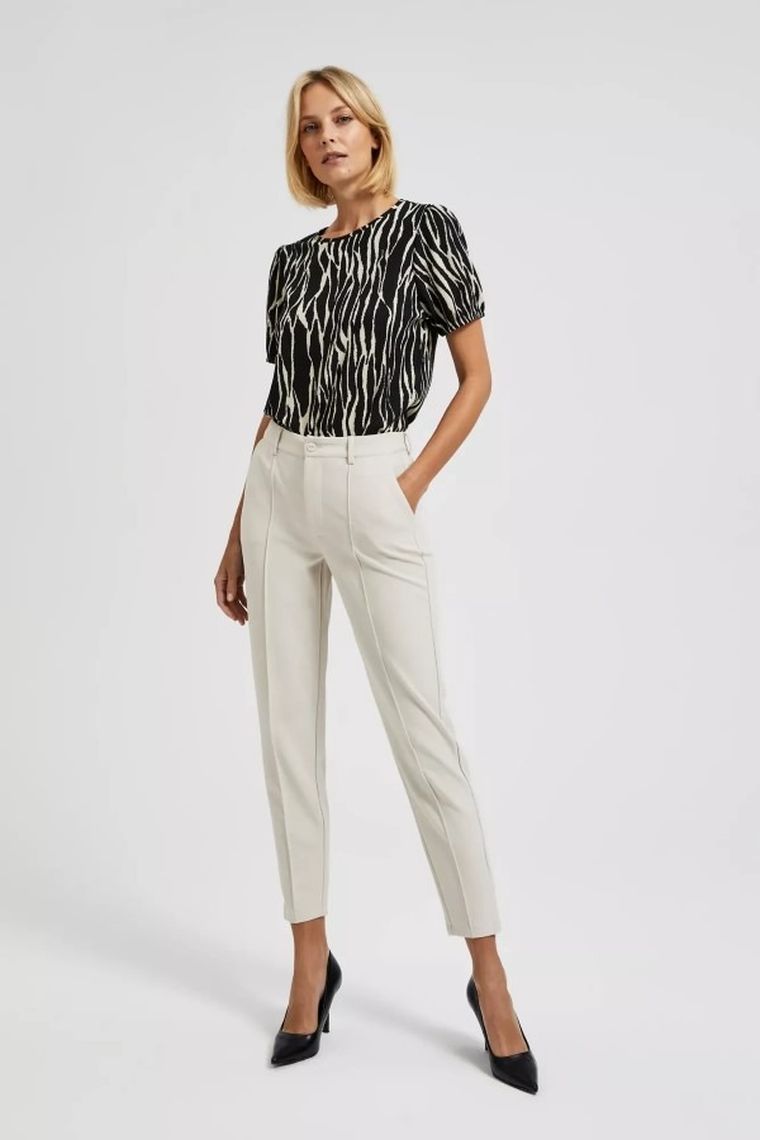 Bluzka damska z krótkim rękawem, czarna, Moodo