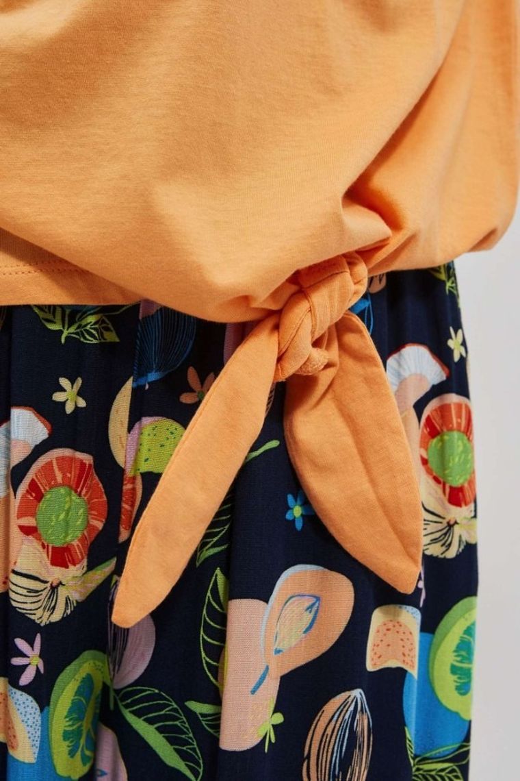 Bluzka damska z krótkim rękawem, pomarańczowa, Moodo