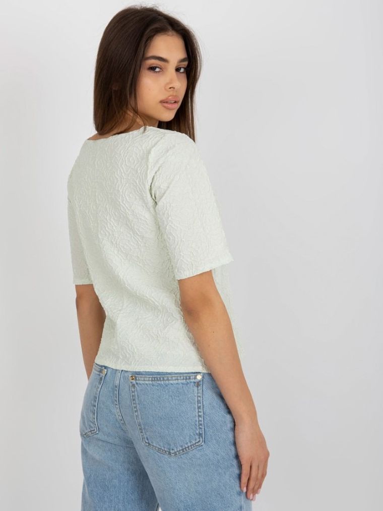 Bluzka damska z krótkim rękawem, zielona, Lakerta