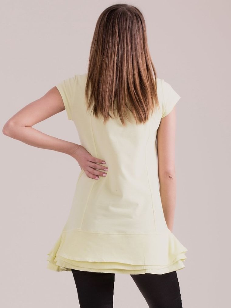 Bluzka damska z krótkim rękawem, żółta, Factory Price