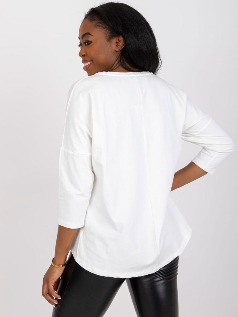 Bluzka damska z rękawem 3/4, ecru, Relevance