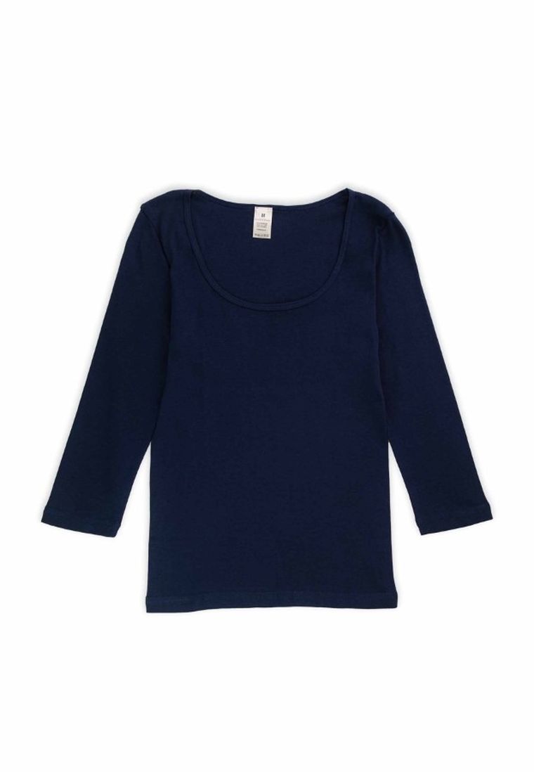 Bluzka damska z rękawem 3/4, granatowa, Golden Queen