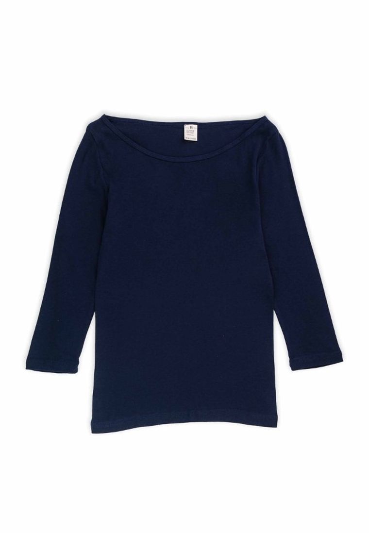 Bluzka damska z rękawem 3/4, granatowa, Golden Queen