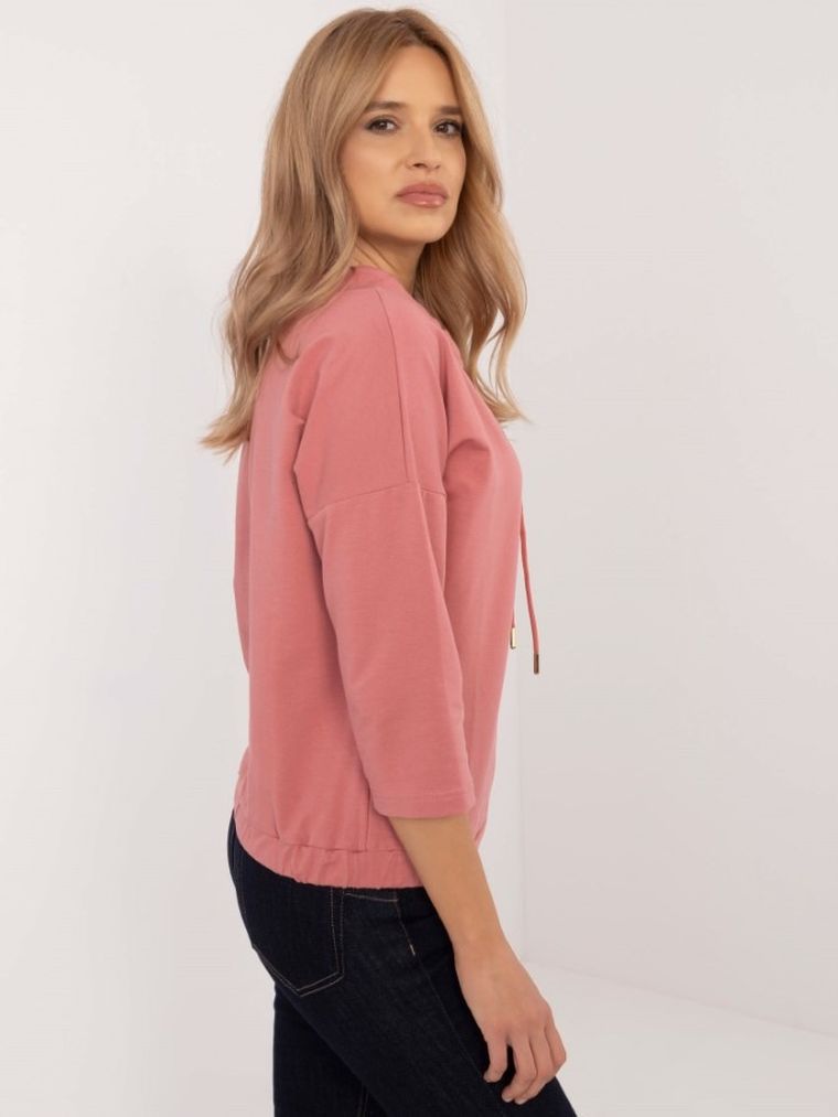 Bluzka damska z rękawem 3/4, różowa, Calimera