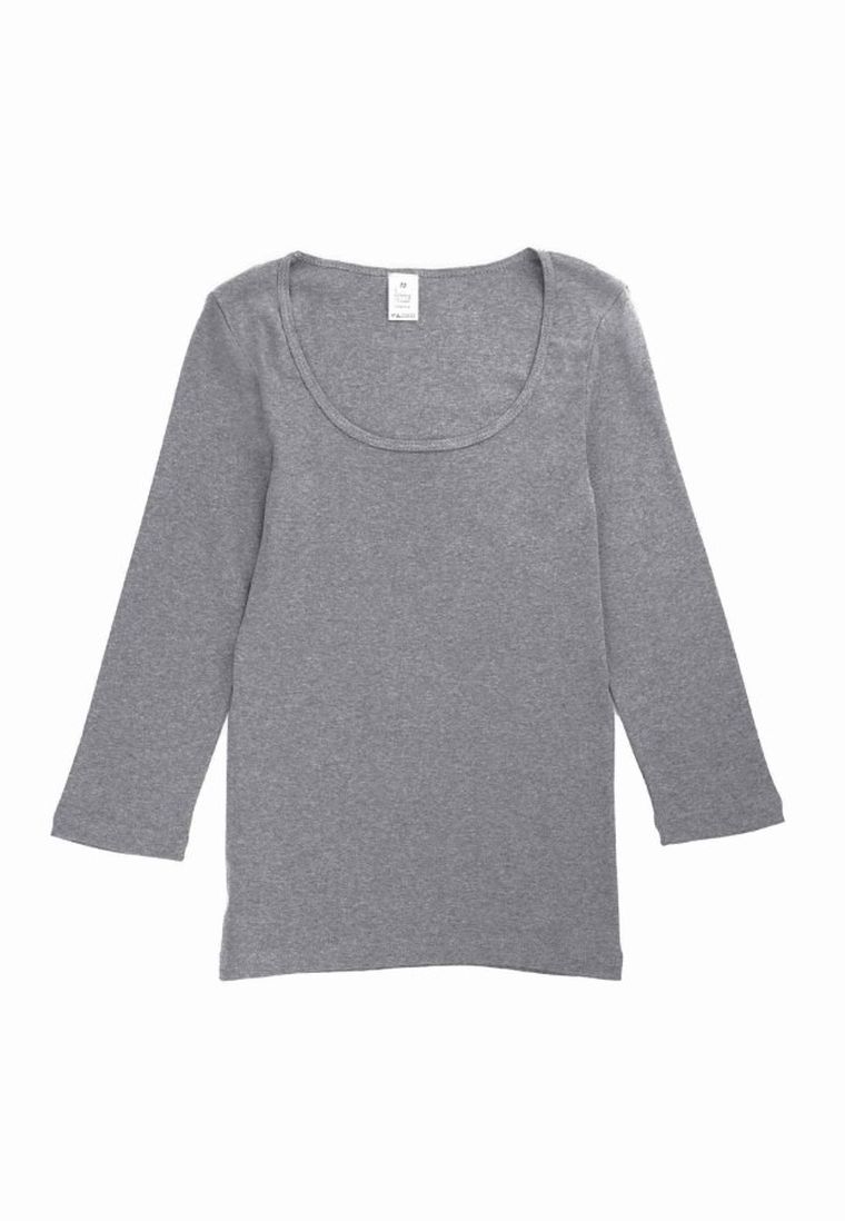 Bluzka damska z rękawem 3/4, szara, Golden Queen