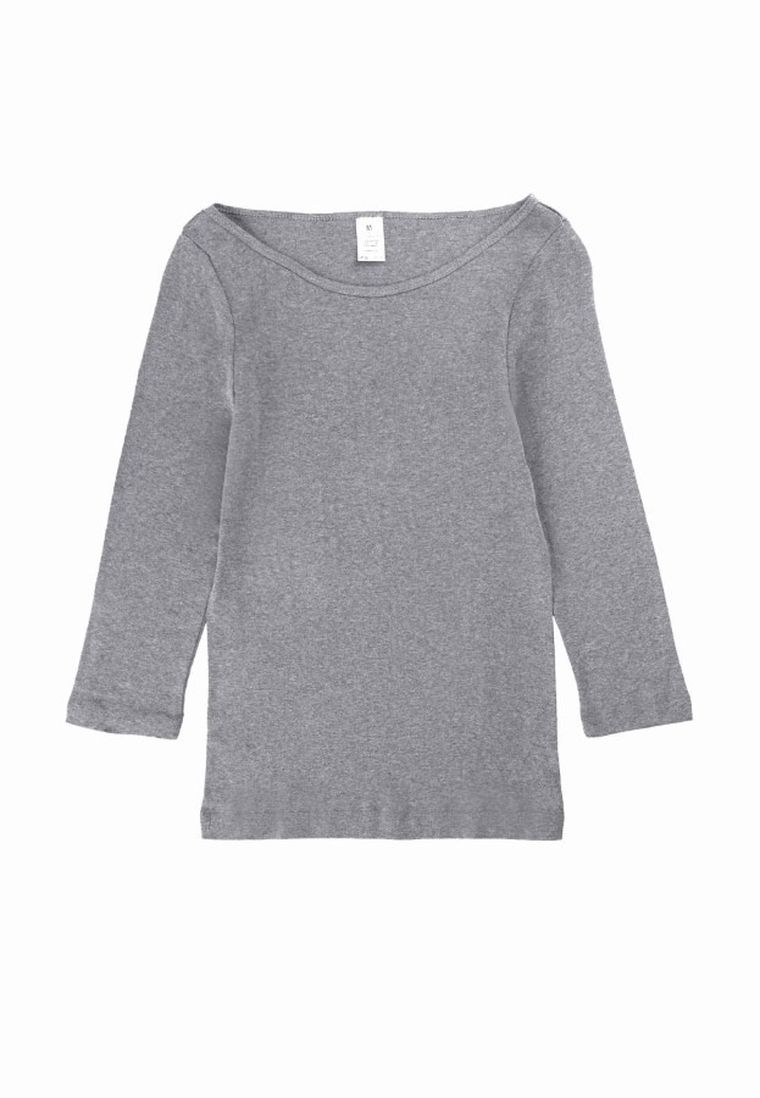 Bluzka damska z rękawem 3/4, szara, Golden Queen