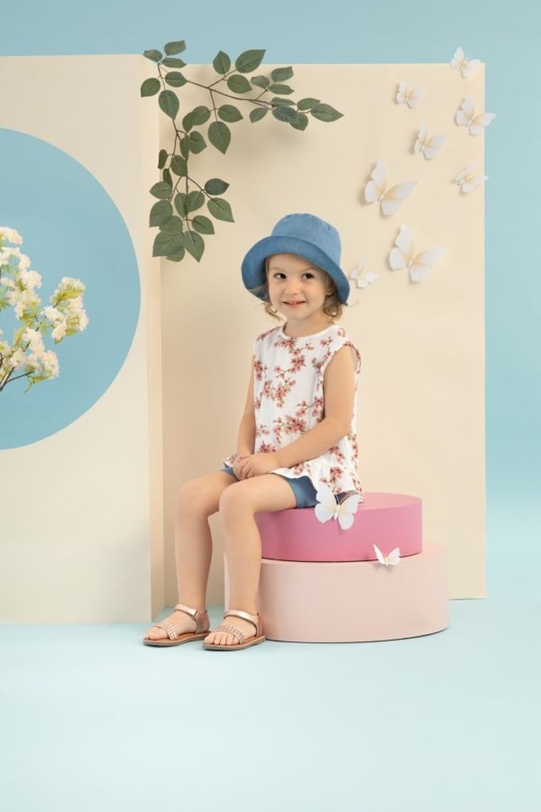 Bluzka dziewczęca bez rękawów, bawełna organiczna, ecru, Pinokio