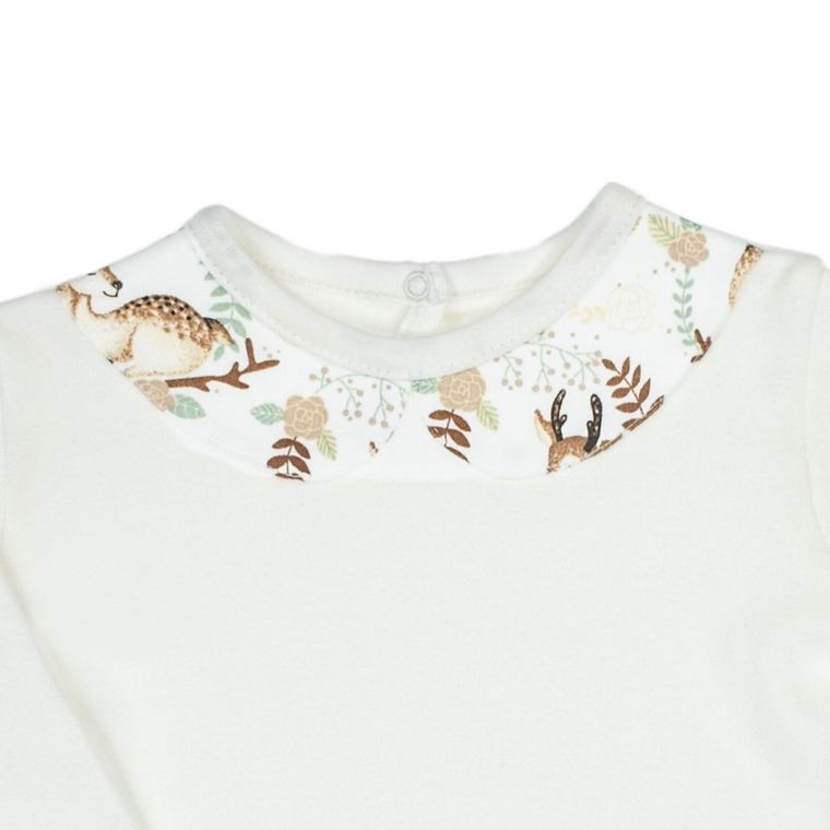 Bluzka dziewczęca z długim rękawem, ecru, Nicol