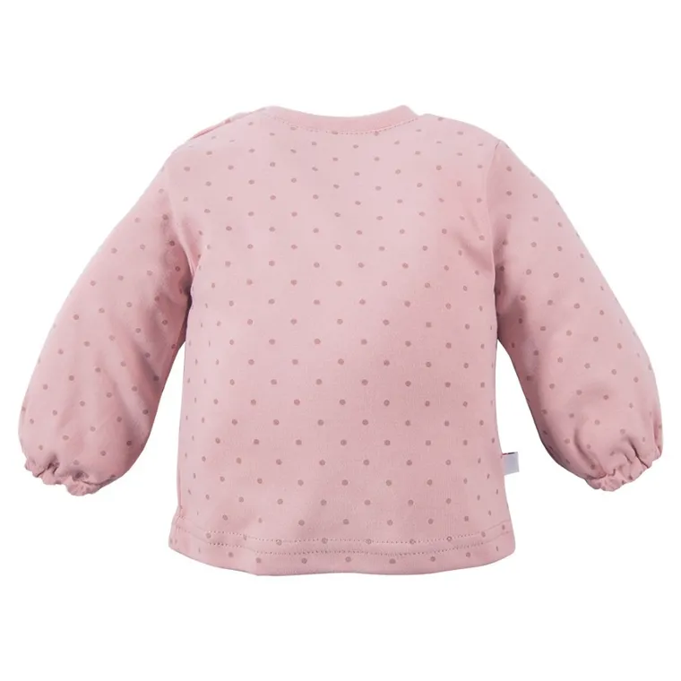 Bluzka dziewczęca z długim rękawem, różowa, Eevi