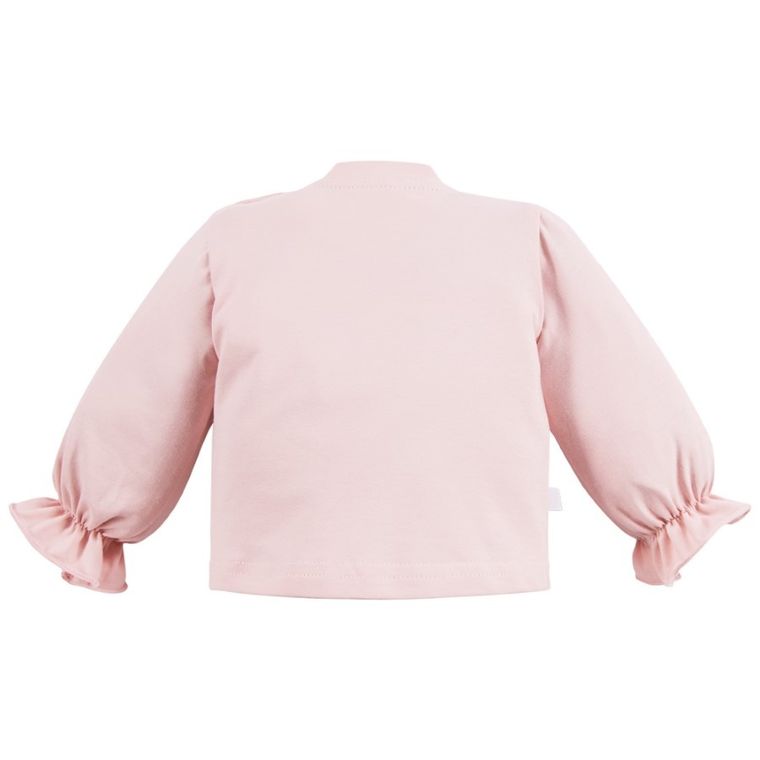 Bluzka dziewczęca z długim rękawem, różowa, Eevi