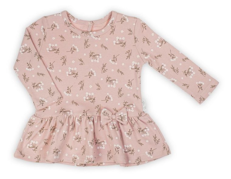 Bluzka dziewczęca z długim rękawem, różowa, Nicol