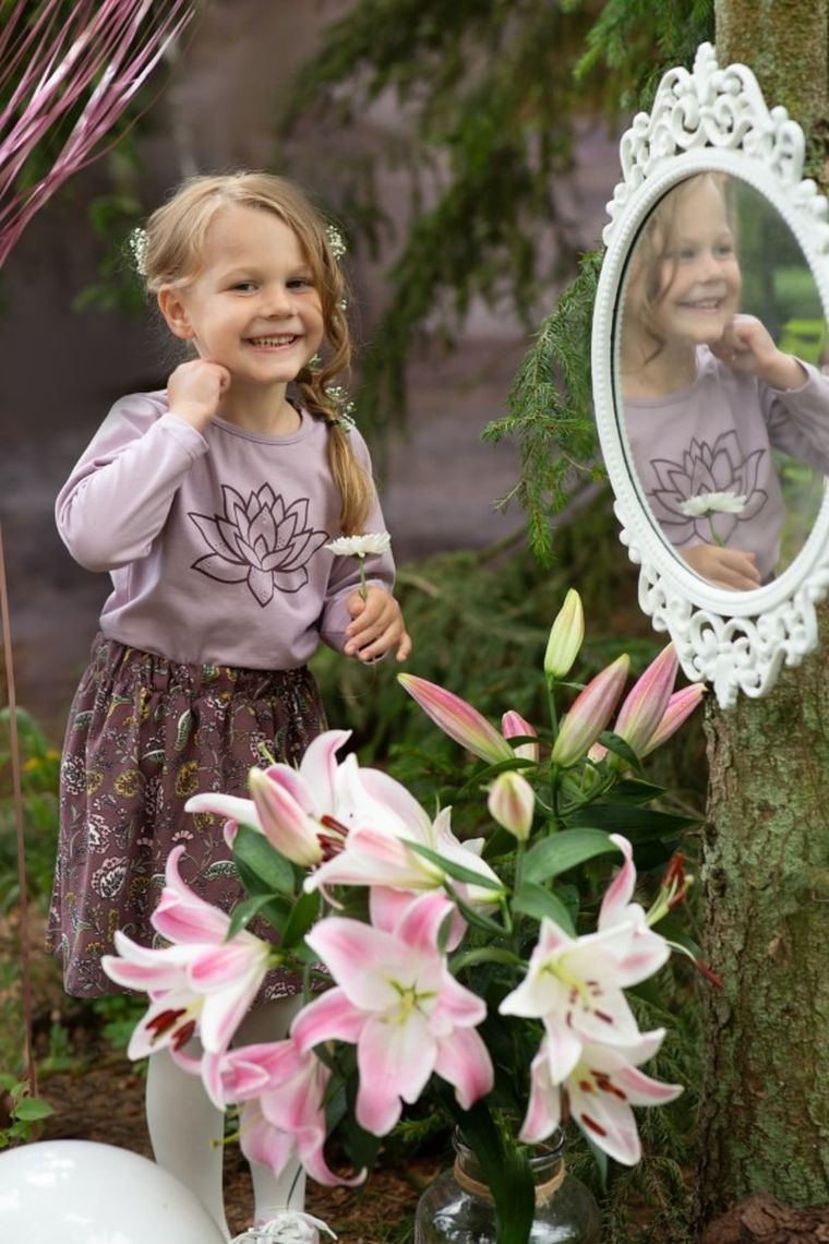 Bluzka dziewczęca z długim rękawem, różowa, Pinokio