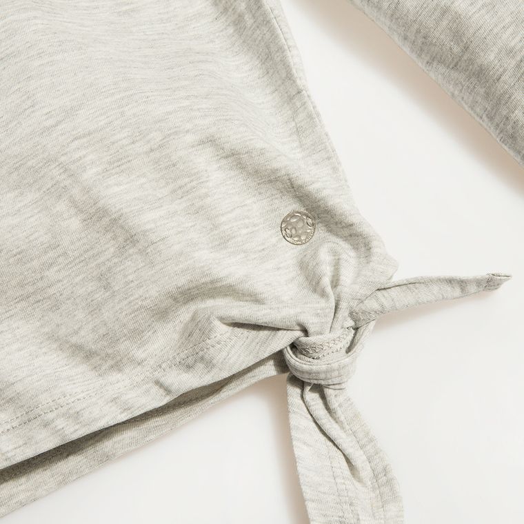 Bluzka dziewczęca z długim rękawem, szara, Tom Tailor