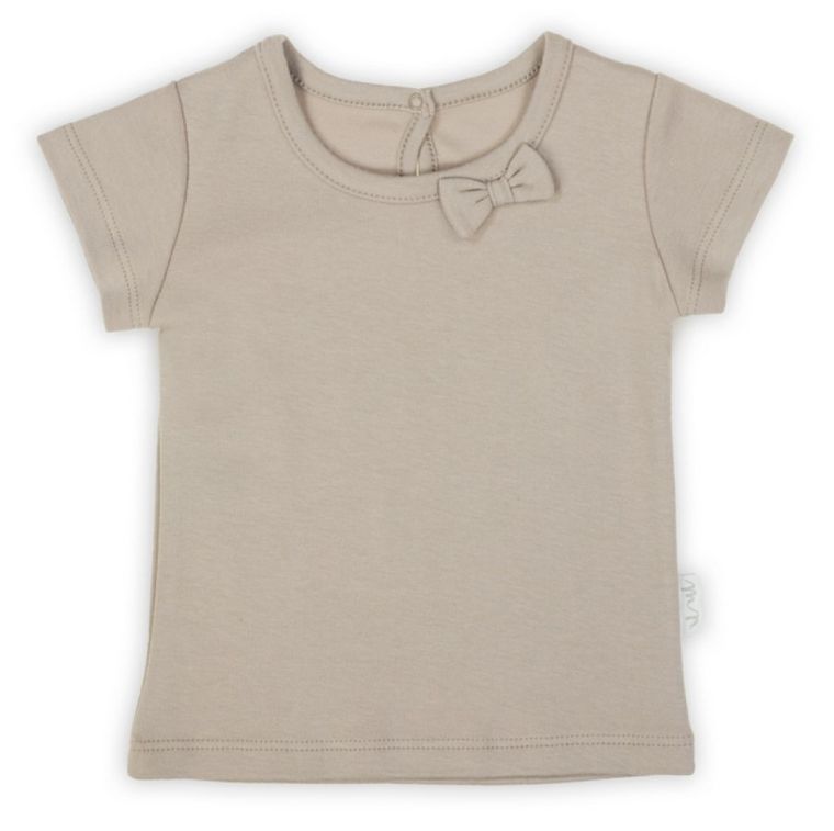 Bluzka dziewczęca z krótkim rękawem, beżowa, Nicol