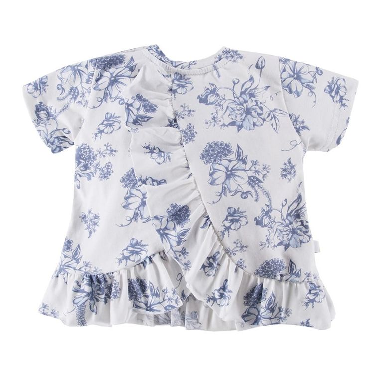 Bluzka dziewczęca z krótkim rękawem, biała, Eevi