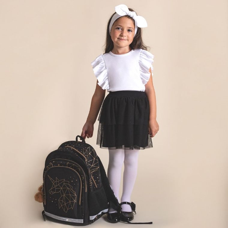 Bluzka dziewczęca z krótkim rękawem, biała, Nicol