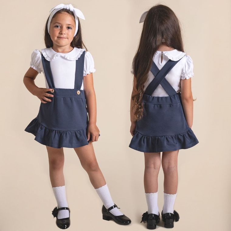 Bluzka dziewczęca z krótkim rękawem, biała, Nicol