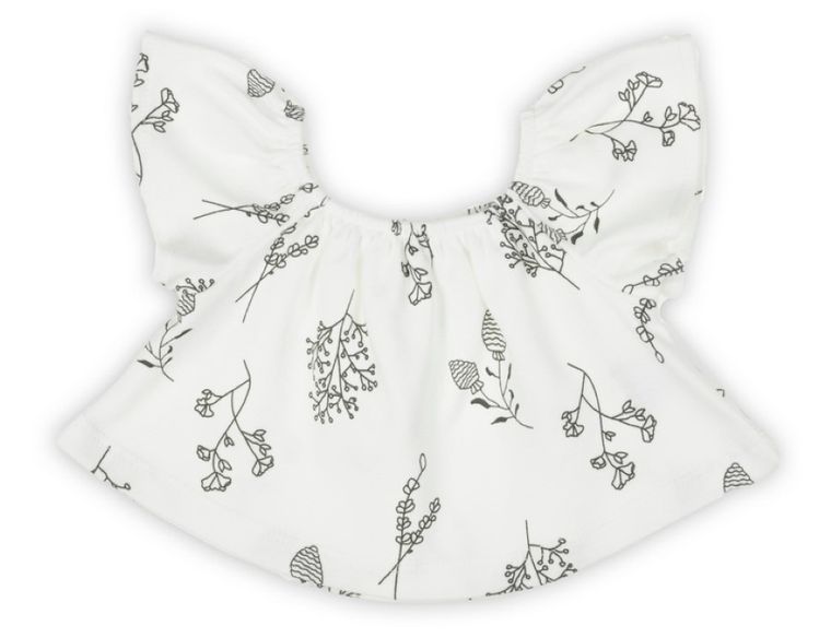 Bluzka dziewczęca z krótkim rękawem, ecru, Nicol