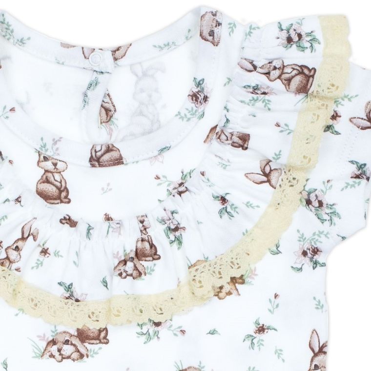 Bluzka dziewczęca z krótkim rękawem, ecru, Nicol