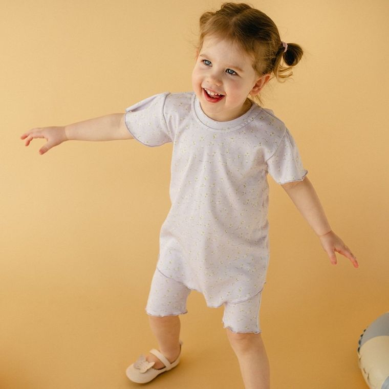 Bluzka dziewczęca z krótkim rękawem, fioletowa, Eevi