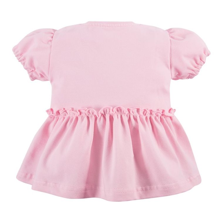 Bluzka dziewczęca z krótkim rękawem, różowa, Eevi