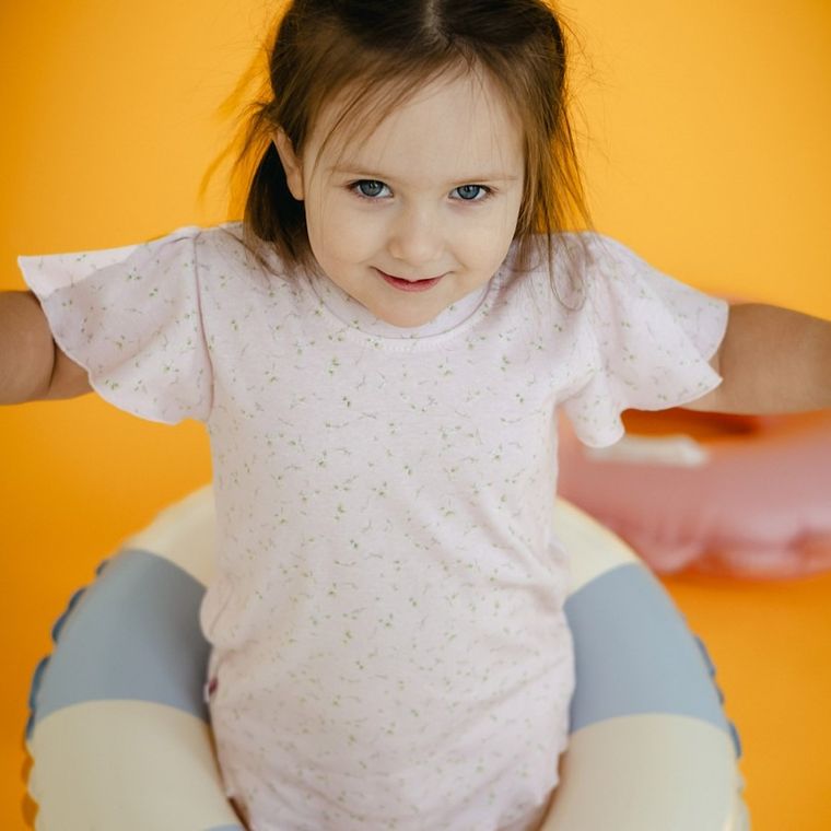 Bluzka dziewczęca z krótkim rękawem, różowa, Eevi