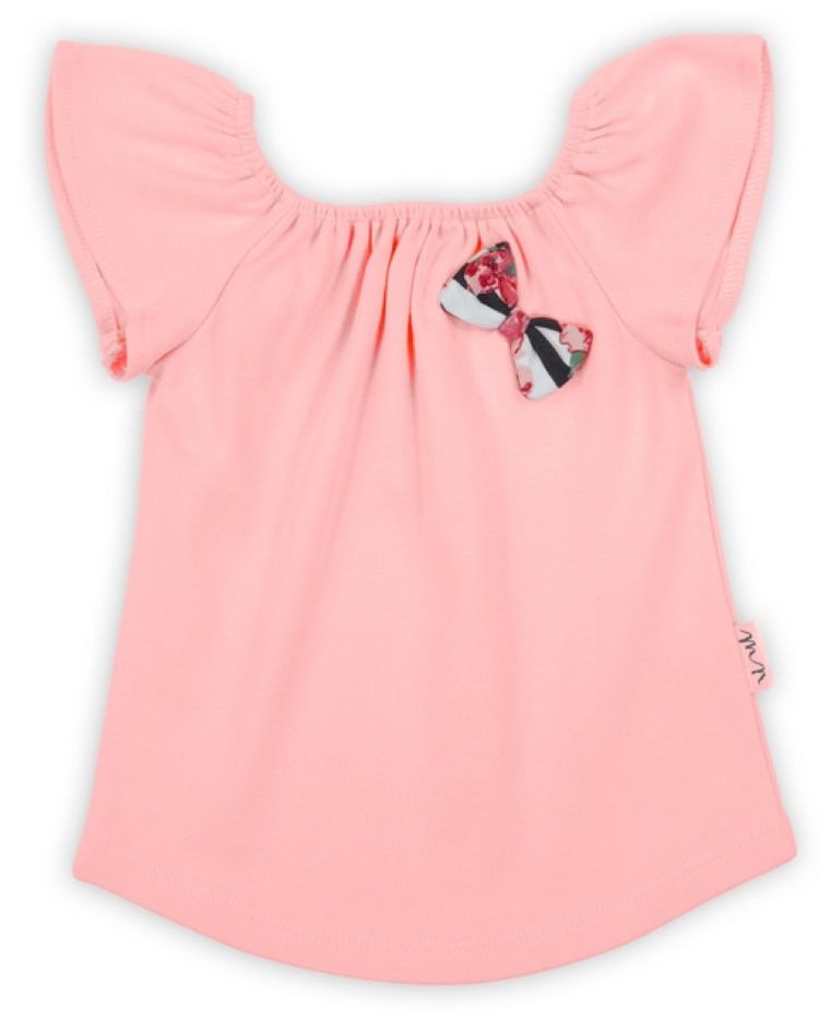 Bluzka dziewczęca z krótkim rękawem, różowa, Nicol