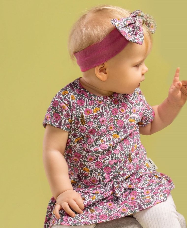 Bluzka dziewczęca z krótkim rękawem, różowa, Nicol