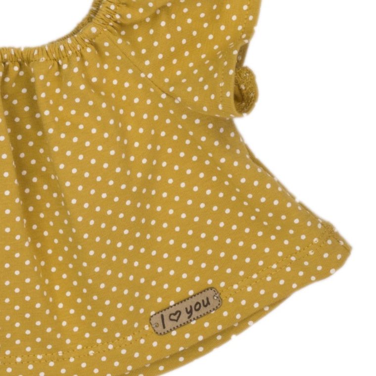 Bluzka dziewczęca z krótkim rękawem, żółta, Nicol