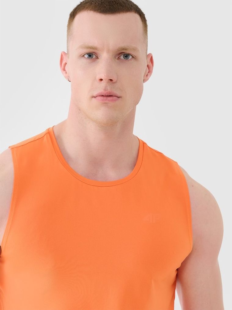 Bluzka męska bez rękawów, pomarańczowa, 4F