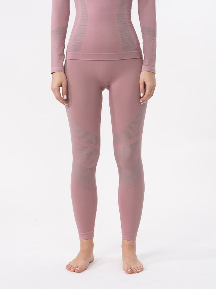 Bluzka termoaktywna damska z długim rękawem, różowa, 4F