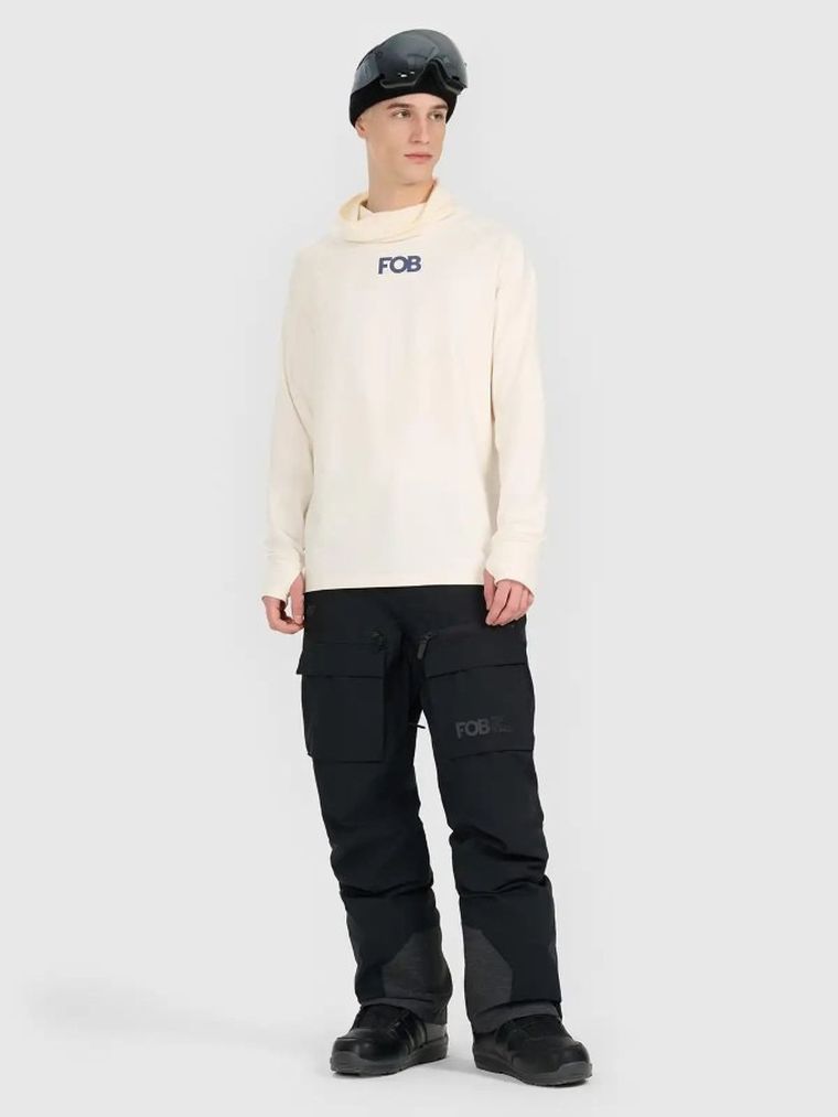 Bluzka termoaktywna męska z długim rękawem, ecru, 4F