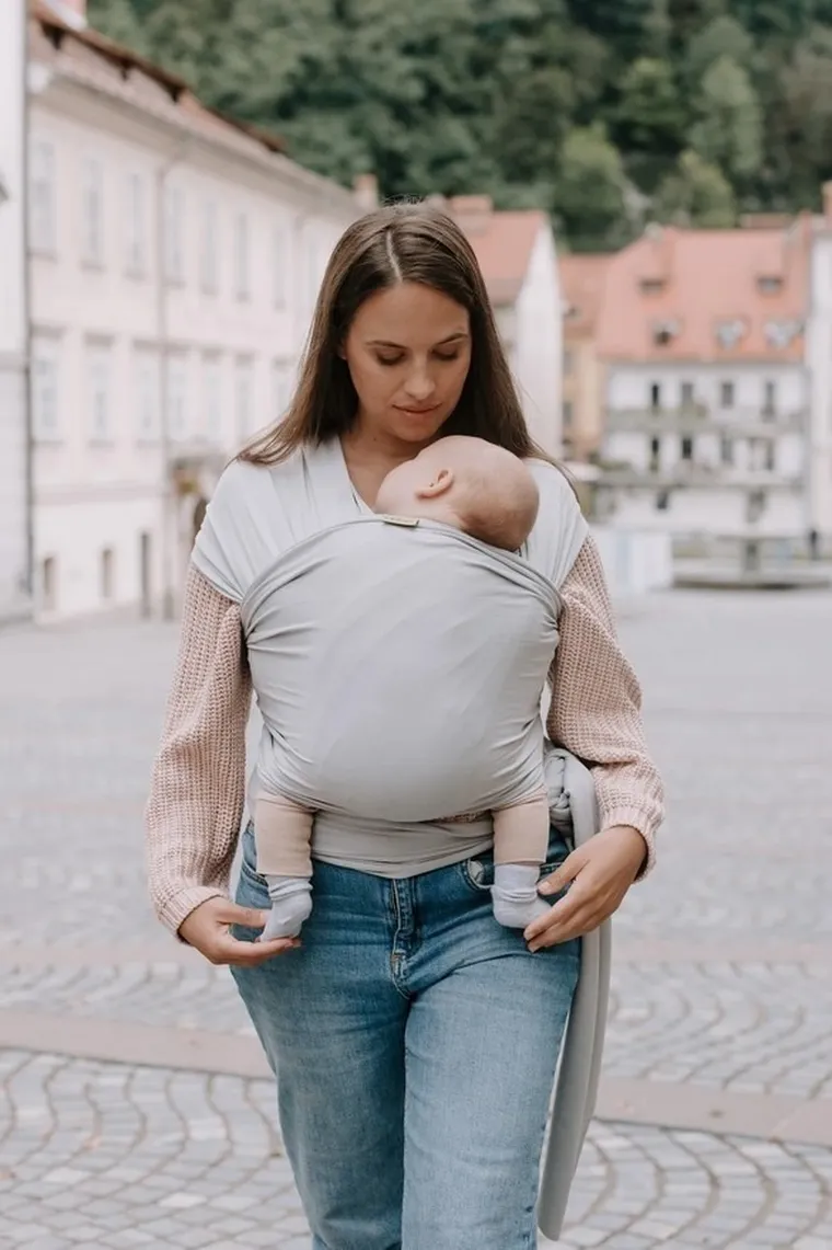 Boba, Wrap, chusta do noszenia dziecka, jasnoszara