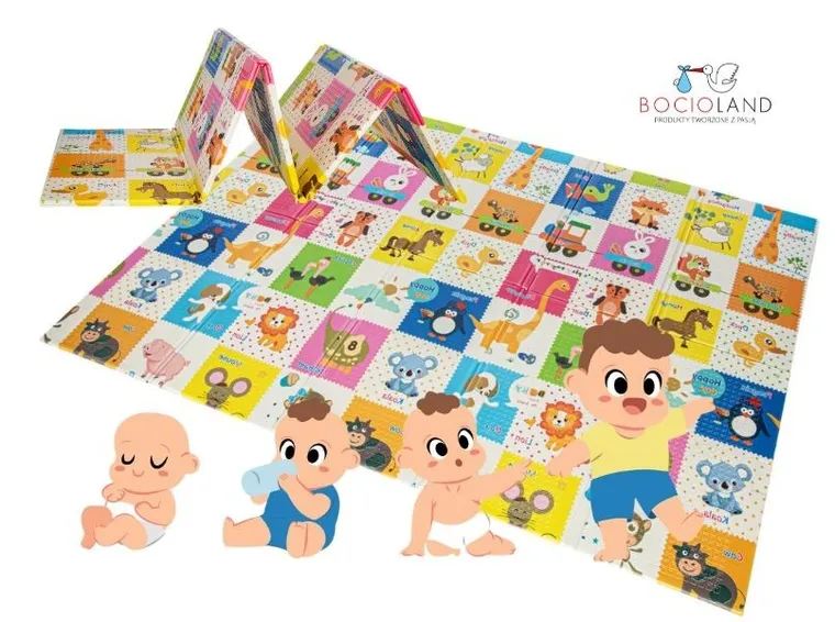 Bocioland, Happy Day, mata piankowa, składana, 150-200 cm