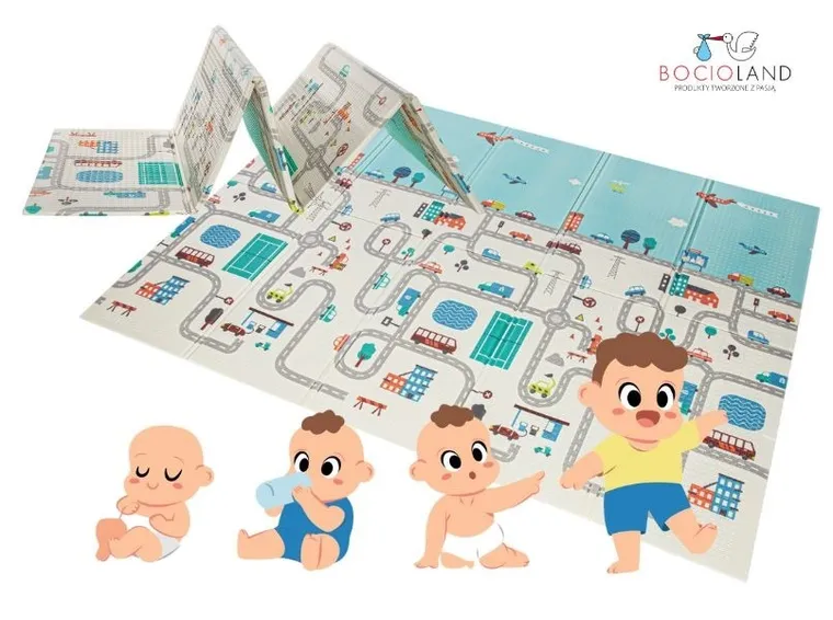 Bocioland, Miasto, mata piankowa, składana, 150-200 cm