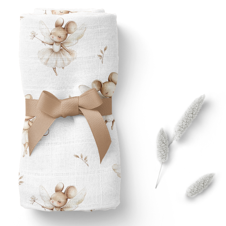 Bocioland, Myszki, pieluszka bambusowa, 110-110 cm