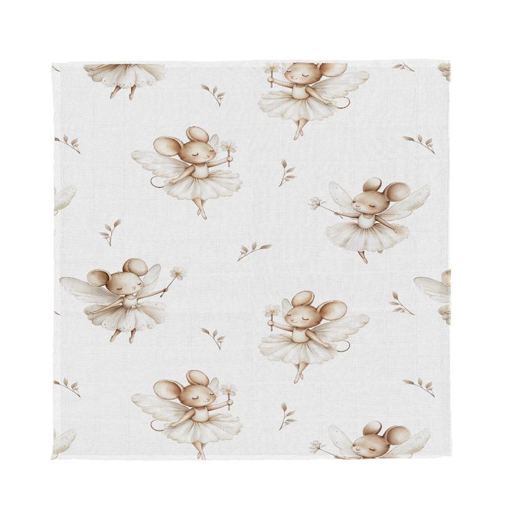 Bocioland, Myszki, pieluszka bambusowa, 40-40 cm