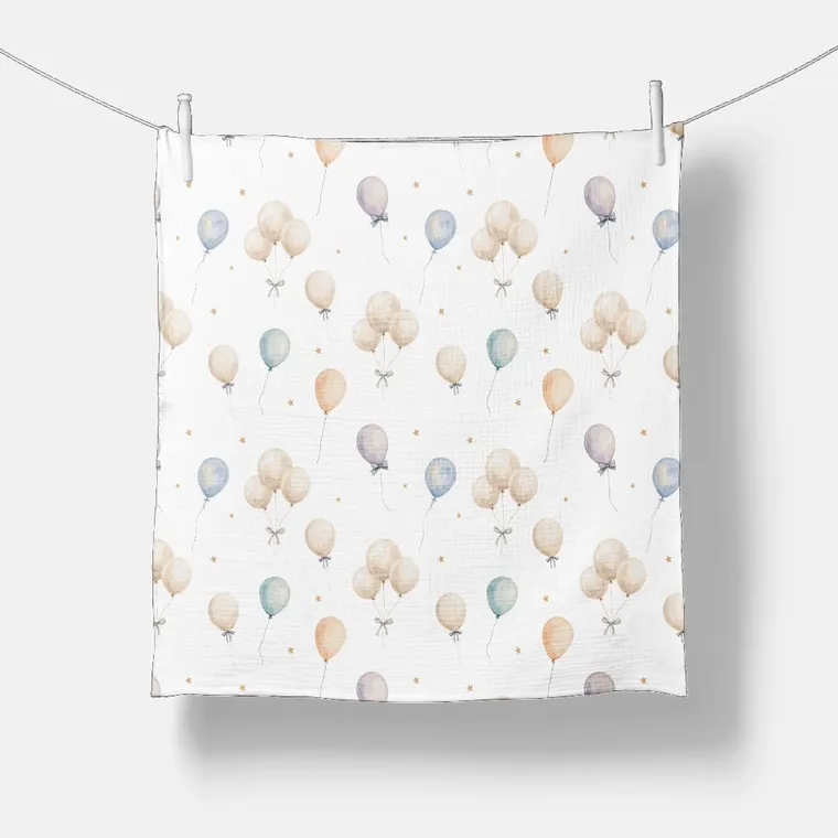 Bocioland, pieluszki muślinowe, marszczone, beżowe, 70-70 cm, 3 szt.