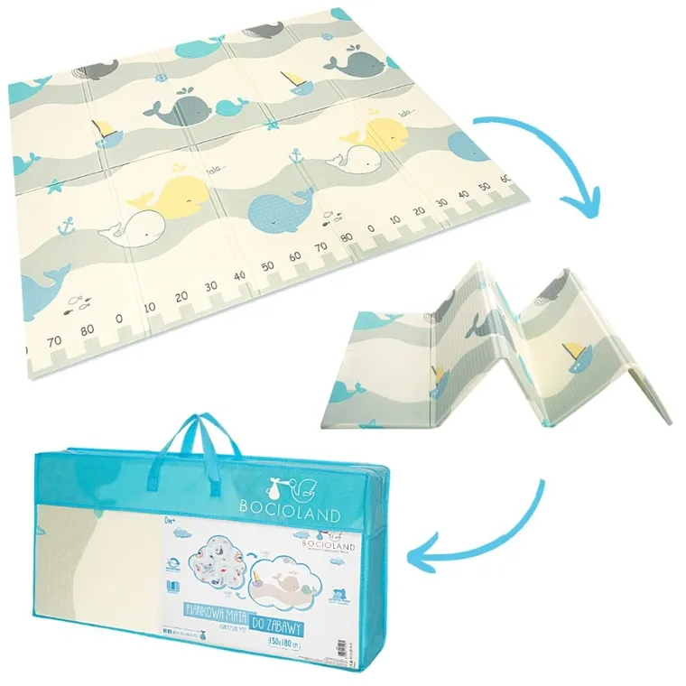 Bocioland, Wodne miasto, składana mata piankowa, szara, 150-180 cm