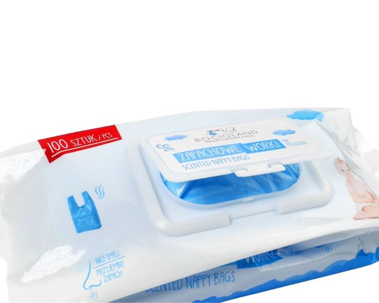 Bocioland, zapachowe worki na zużyte pieluchy, 2-pack, 200 szt.