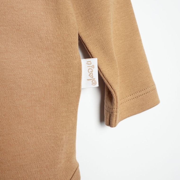 Body chłopięce z długim rękawem, beżowe, Nicol