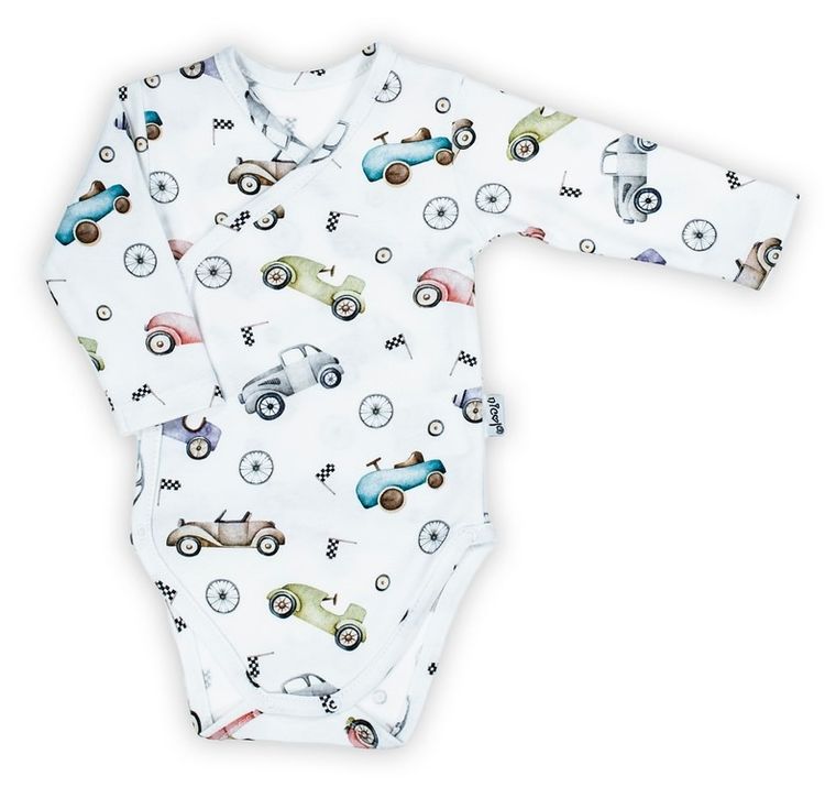 Body chłopięce z długim rękawem, białe, Nicol