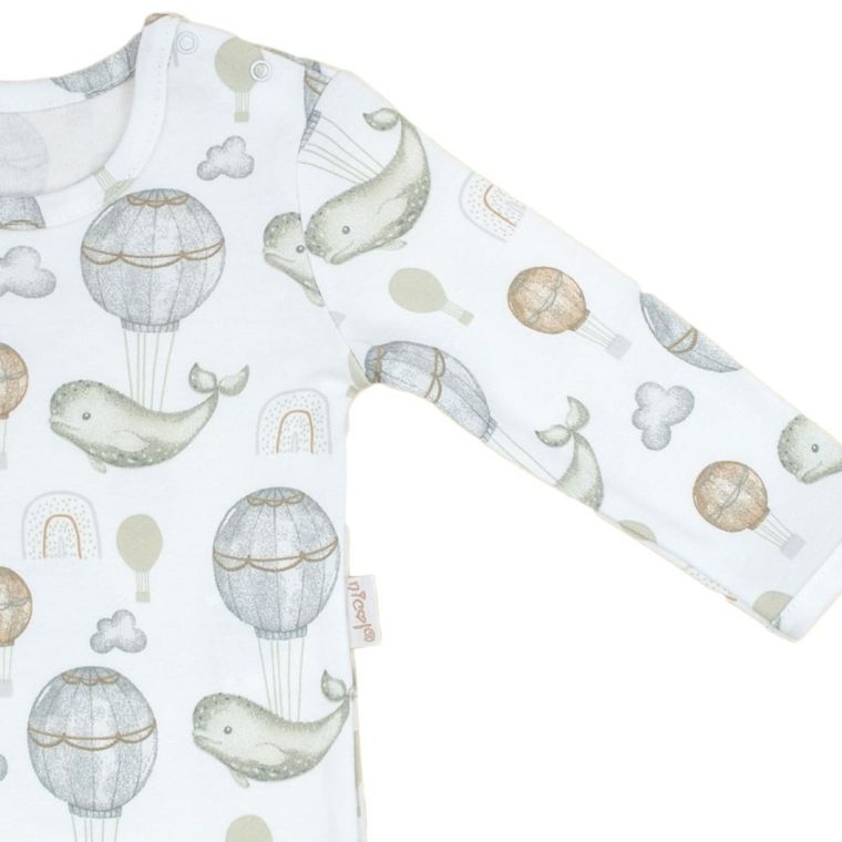 Body chłopięce z długim rękawem, białe, Nicol