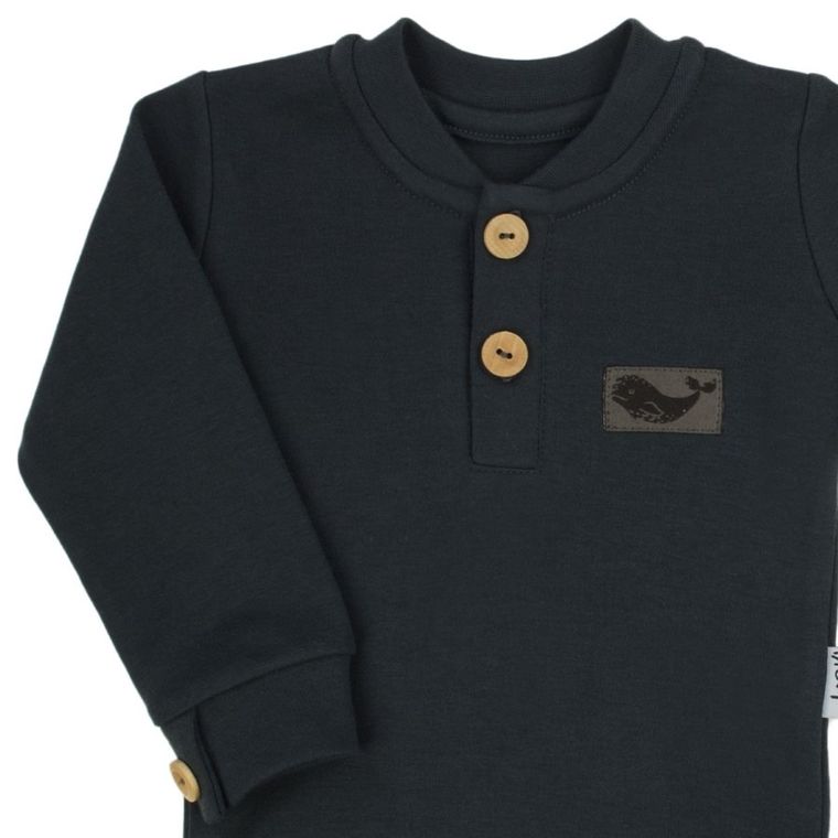 Body chłopięce z długim rękawem, brązowe, Nicol