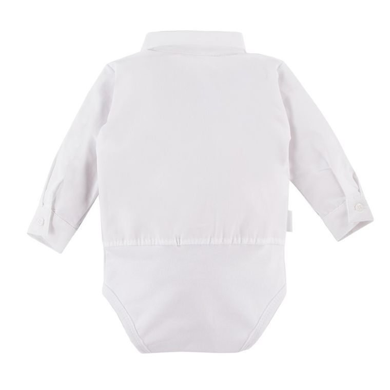 Body chłopięce z długim rękawem, koszulowe, białe, Eevi