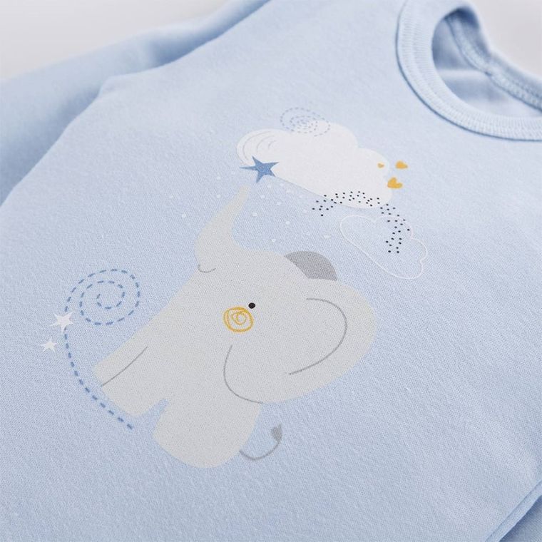 Body chłopięce z długim rękawem, niebieskie, Eevi