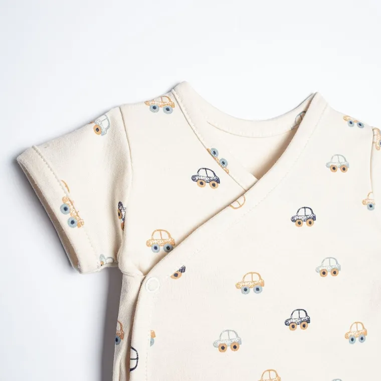 Body chłopięce z krótkim rękawem, beżowe, Nicol