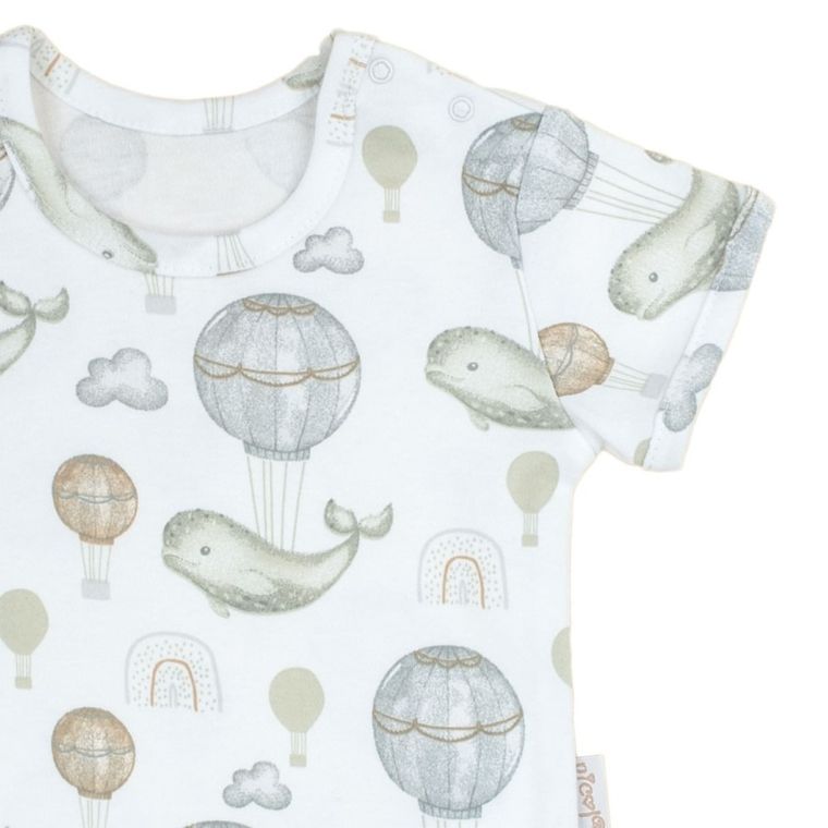 Body chłopięce z krótkim rękawem, białe, Nicol