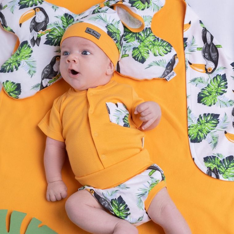 Body chłopięce z krótkim rękawem, żółte, Nicol