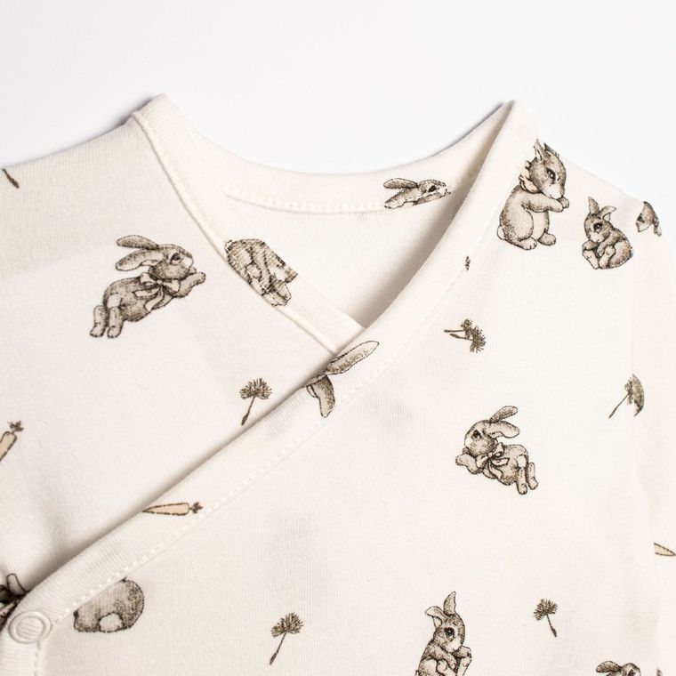 Body dziewczęce z długim rękawem, beżowe, Nicol